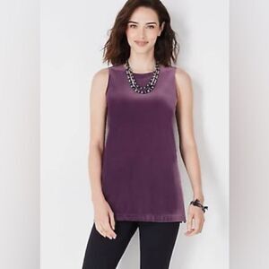 J. Jill Purple Velvet Tank Top Classic Sleeveless Design